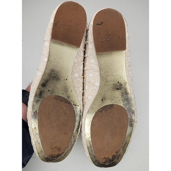 Korks Shoes Womens 9 M Palmer Floral Embroidered Ballet Flats KR0012875 Beige - Picture 8 of 8